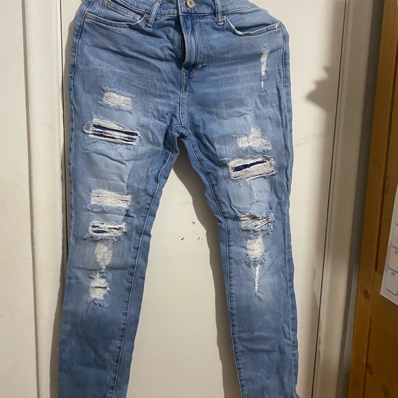 Women's Distressed Blue Jeans - Picture 1 of 3
